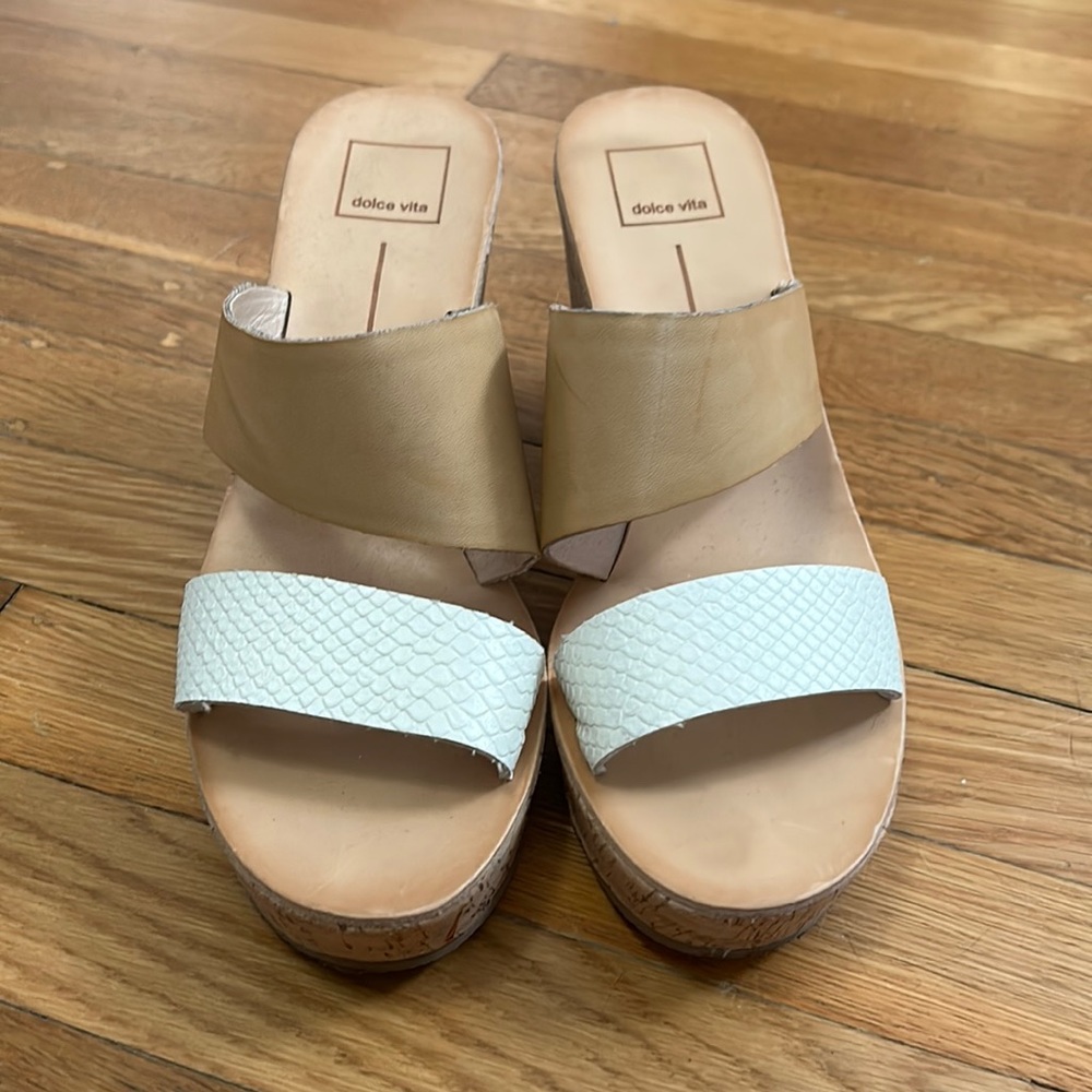 Dolce Vita Neutral Cork Wedges